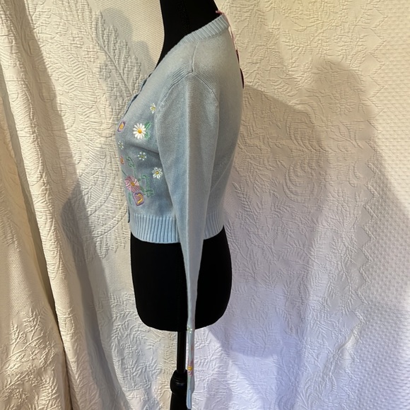 Sugar Thrillz Flower Fields Embroidered Cardigan, size small, NWT - Picture 8 of 16